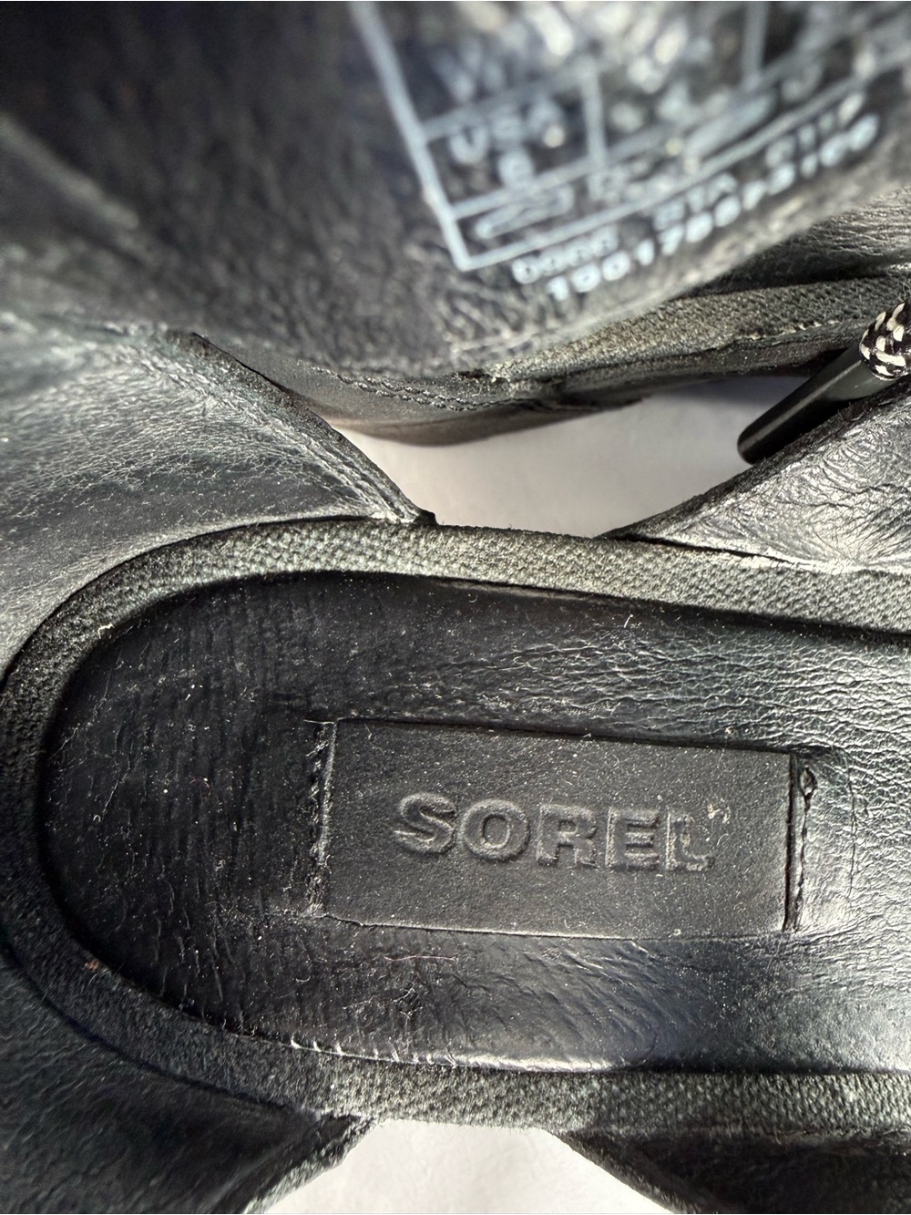 Sorel Joanie II Black Leather Lace Up Wedge Sandals Size 6 - Picture 10 of 15